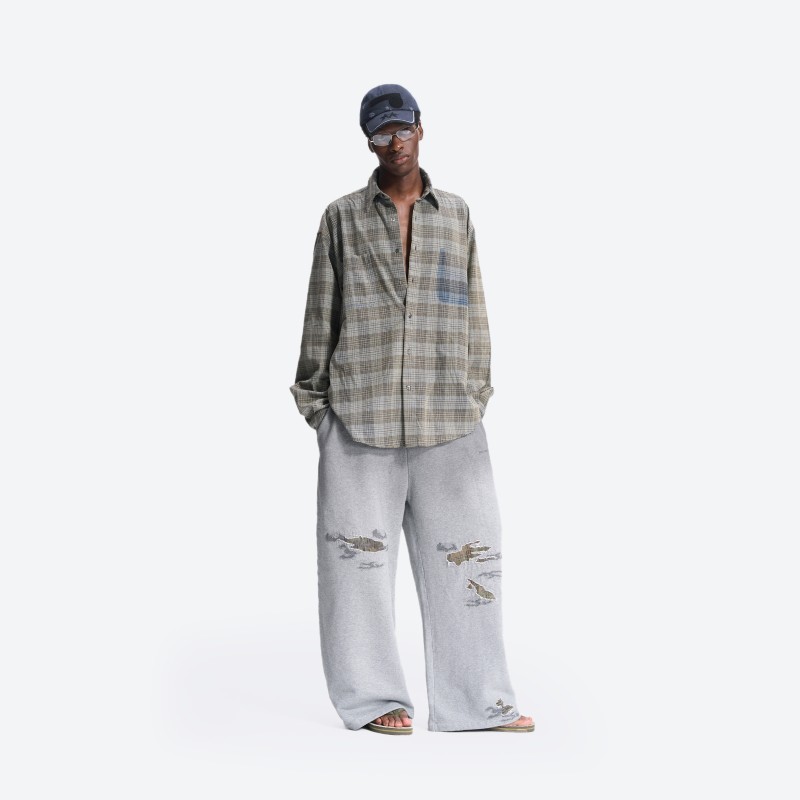 Distressed Plaid Shirt